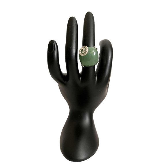 Park Lane Margarita Cocktail Statement Silver Aventurine Ring Green - Picture 3 of 13